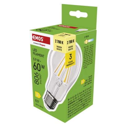 E27 filament LED-izzó – 5,9 W – EMOS ZF5D42